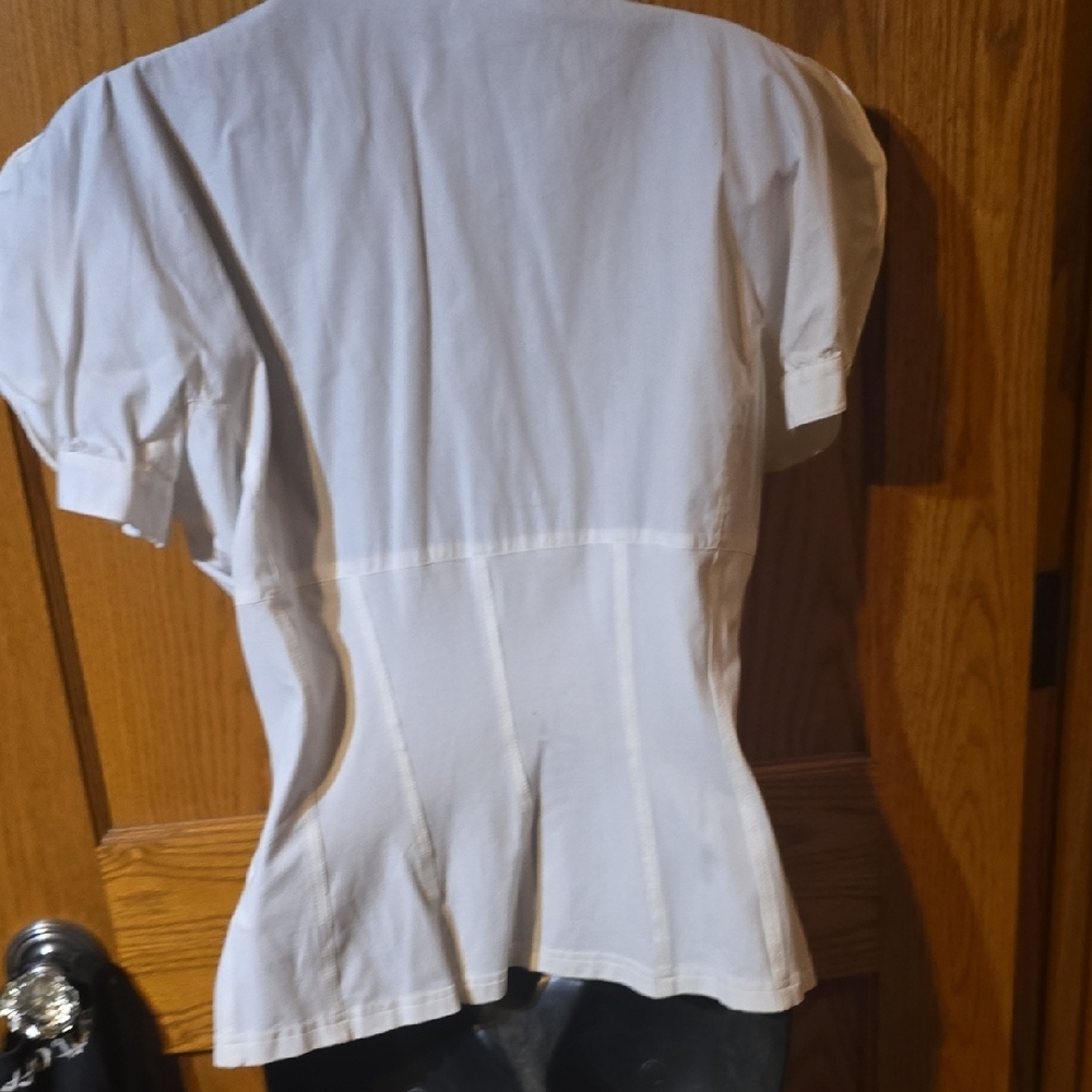 Women's White Puff Sleeve Top - Picture 3 of 3